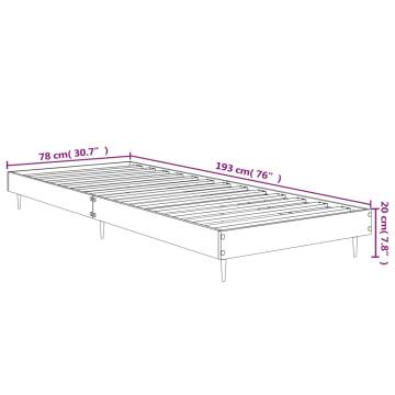 Black Bed Frame 75x190 cm - Small Single Engineered Wood