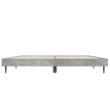 Concrete Grey Bed Frame 140x190 cm - Stylish & Durable