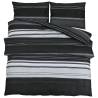 Duvet Cover Set Black & White 155x220 cm Cotton - Hipomarket