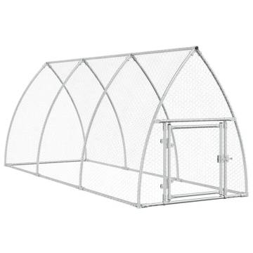 Silver Chicken Cage 300x105x120 cm - Galvanised Steel