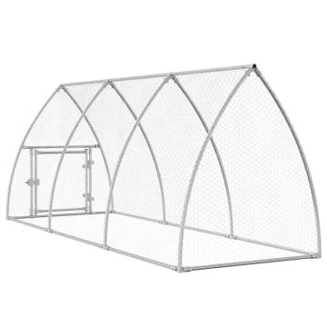 Silver Chicken Cage 300x105x120 cm - Galvanised Steel