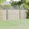 Chicken Cage Silver 400x100x190 cm Galvanised Steel Size 400 x 100 x 190 cm Model 1 