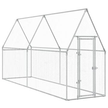 Chicken Cage Silver 400x100x190 cm | Galvanised Steel Coop