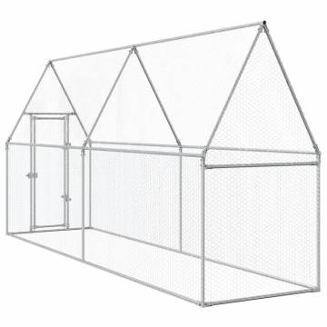 Chicken Cage Silver 400x100x190 cm | Galvanised Steel Coop