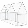 Chicken Cage Silver 400x100x190 cm | Galvanised Steel Coop