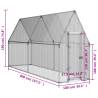 Chicken Cage Silver 400x100x190 cm | Galvanised Steel Coop