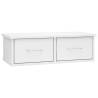 High Gloss White Wall-Mounted Drawer Shelf - 60x26x18.5 cm