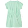 Kids' Bright Green Dress with Drawstring - Size 140