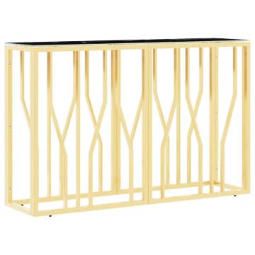 Elegant Gold Console Table - Stainless Steel & Glass | 110x30x70cm