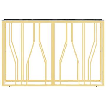 Elegant Gold Console Table - Stainless Steel & Glass | 110x30x70cm