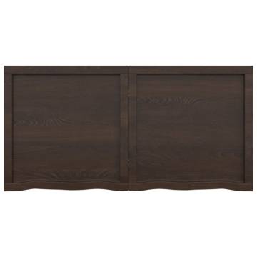 Dark Brown Bathroom Countertop - Solid Wood 120x60cm | Hipomarket