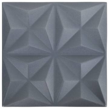 3D Wall Panels 50x50 cm - Origami Grey | 24 pcs - 6 m²