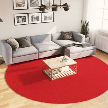 Rug OVIEDO Short Pile Red Ø 280 cm | Hipomarket