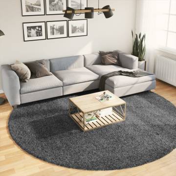 Rug OVIEDO Short Pile Anthracite Ø 280 cm | HipoMarket