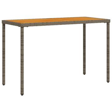 Garden Table with Acacia Wood Top - Grey 115x54x74 cm