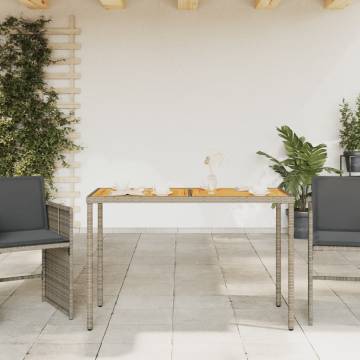 Garden Table with Acacia Wood Top - Grey 115x54x74 cm