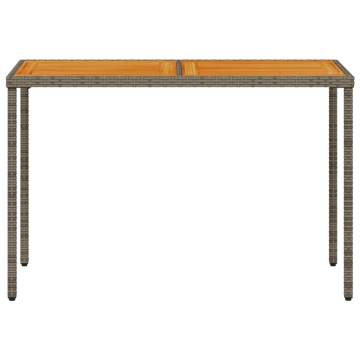 Garden Table with Acacia Wood Top - Grey 115x54x74 cm