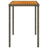 Garden Table with Acacia Wood Top - Grey 115x54x74 cm