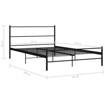 Black Metal Bed Frame 120x200 cm - Durable & Stylish Design