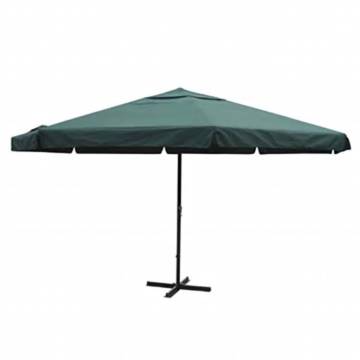 Parasol Green Aluminium 500 cm - UV Resistant Patio Shade