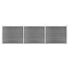 Fence Panel Set WPC 526x146 cm Grey - Durable Garden Privacy