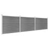 Fence Panel Set WPC 526x146 cm Grey - Durable Garden Privacy