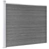 Fence Panel Set WPC 526x146 cm Grey - Durable Garden Privacy