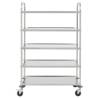 5-Tier Kitchen Trolley - Stainless Steel Serving Cart | Hipomarket