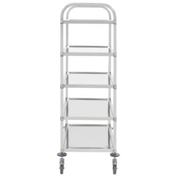 5-Tier Kitchen Trolley - Stainless Steel Serving Cart | Hipomarket