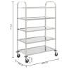 5-Tier Kitchen Trolley - Stainless Steel Serving Cart | Hipomarket