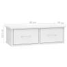 High Gloss White Wall-Mounted Drawer Shelf - 60x26x18.5 cm