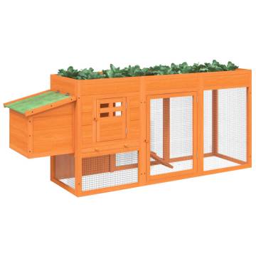 Brown Wooden Chicken Coop - 204x50x84 cm Pine Home