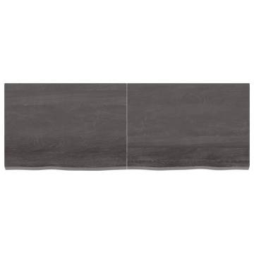 Dark Brown Solid Wood Bathroom Countertop - 140x50 cm