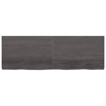 Wall Shelf Dark Brown - Solid Oak | 180x60x(2-6) cm