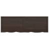 Wall Shelf Dark Brown - Solid Oak | 180x60x(2-6) cm