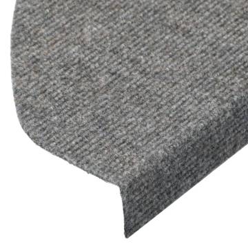 Self-Adhesive Stair Mats - 15 Pcs Grey | HipoMarket UK