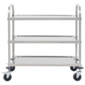 3-Tier Stainless Steel Kitchen Trolley - 95x45x83.5 cm