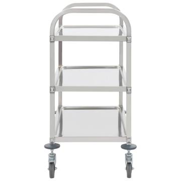 3-Tier Stainless Steel Kitchen Trolley - 95x45x83.5 cm