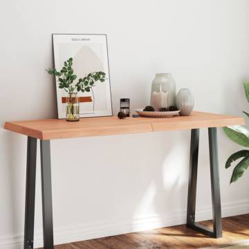 Live Edge Light Brown Table Top - 140x60cm Solid Oak | HipoMarket