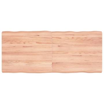 Live Edge Light Brown Table Top - 140x60cm Solid Oak | HipoMarket