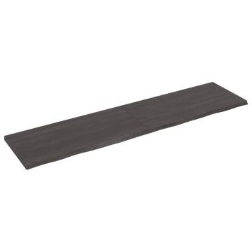 Wall Shelf Dark Brown - Solid Oak Wood | Hipomarket