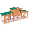 Large Rabbit Hutch - Cozy Wooden Pet Cage with Roofs