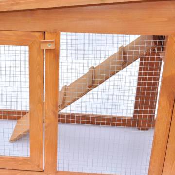 Large Rabbit Hutch - Cozy Wooden Pet Cage with Roofs