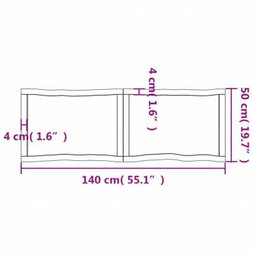 Dark Brown Solid Wood Table Top 140x50 cm | HipoMarket