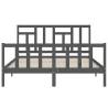 Grey King Size Bed Frame with Headboard | Solid Wood Furniture