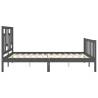 Grey King Size Bed Frame with Headboard | Solid Wood Furniture