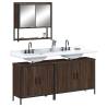 3 Piece Bathroom Furniture Set Brown Oak Engineered Wood Colour brown oak Number of 1 Number of Pieces 