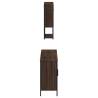 3 Piece Bathroom Furniture Set - Brown Oak Engineered Wood