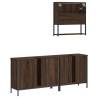 3 Piece Bathroom Furniture Set - Brown Oak Engineered Wood