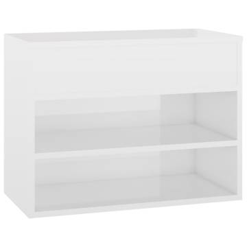 High Gloss White Shoe Bench - Stylish & Functional Storage